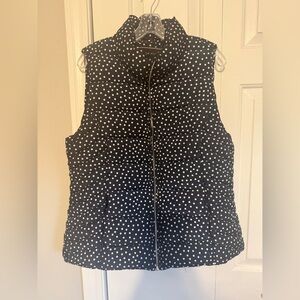 Tommy Hilfiger Navy and White Polka Dot Puffer Vest